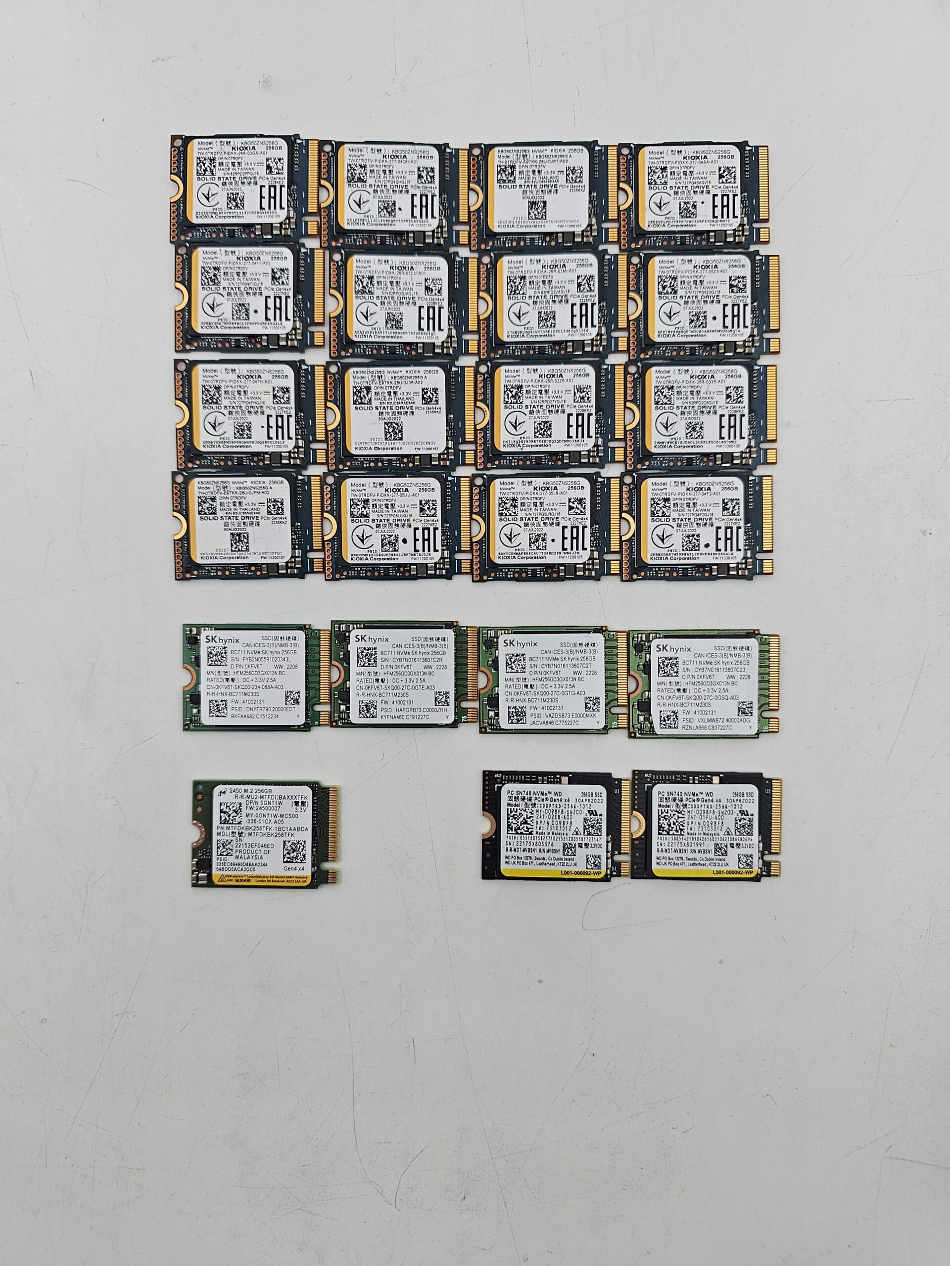 Disk 256 gb ssd NVMe 2230 KIOXIA / SK hynix / WD / Micron