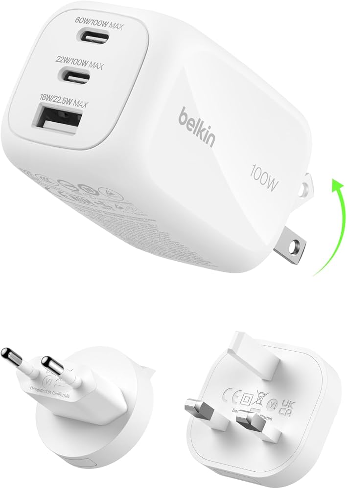 Belkin BoostCharge Pro 3-Port GaN Wall Charger 100W punjac